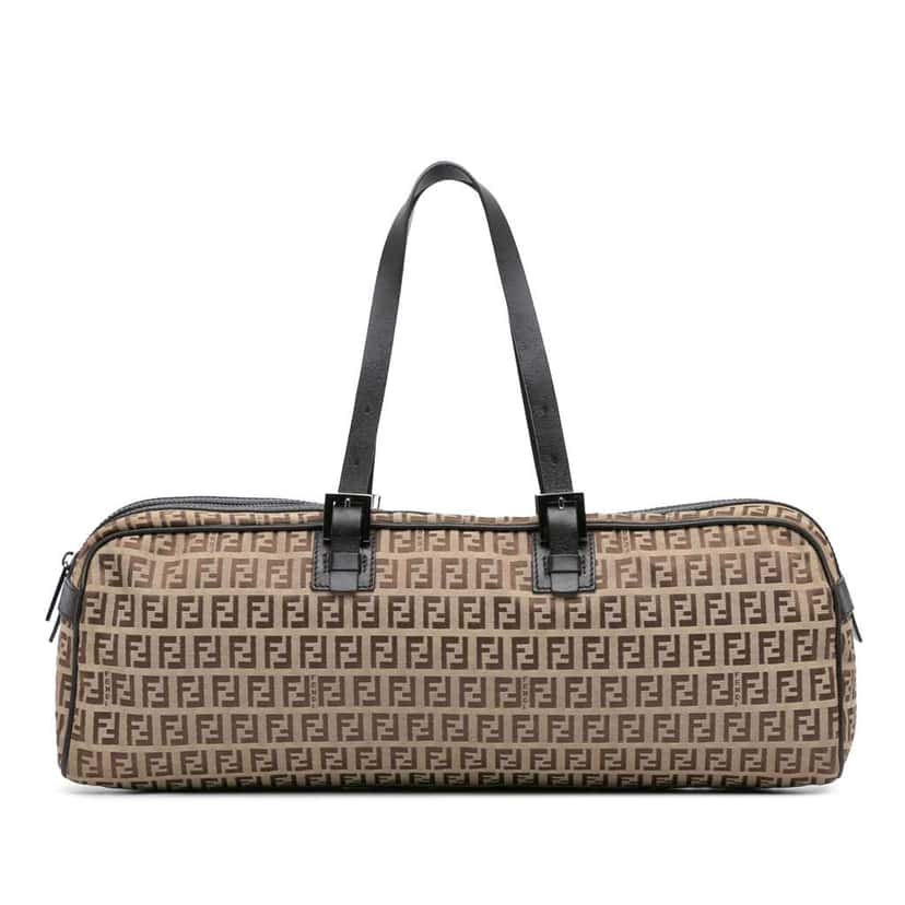 Fendi Zucchino Canvas Handbag Brown Canvas Very good condition - Front View