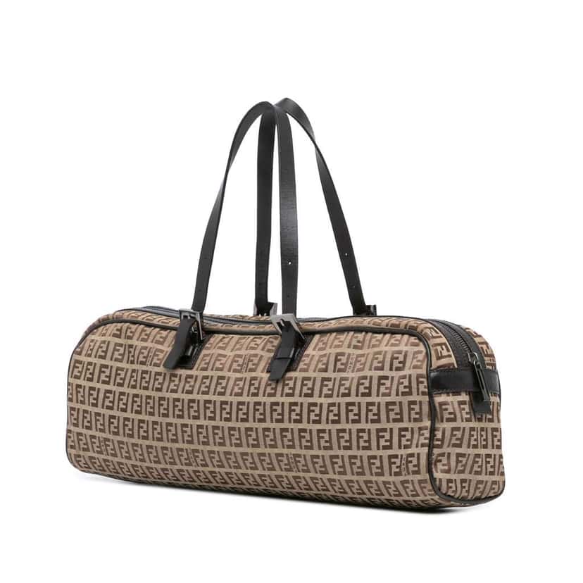 Fendi Zucchino Canvas Handbag Brown Canvas Very good condition - Back View