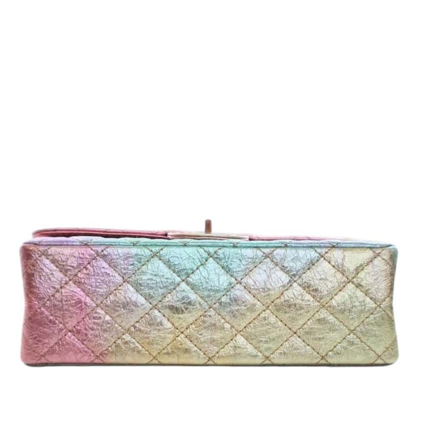 Chanel Rainbow Metallic Quilted Goatskin Reissue 2.55 Double Flap Pink Leather Good condition - Box View