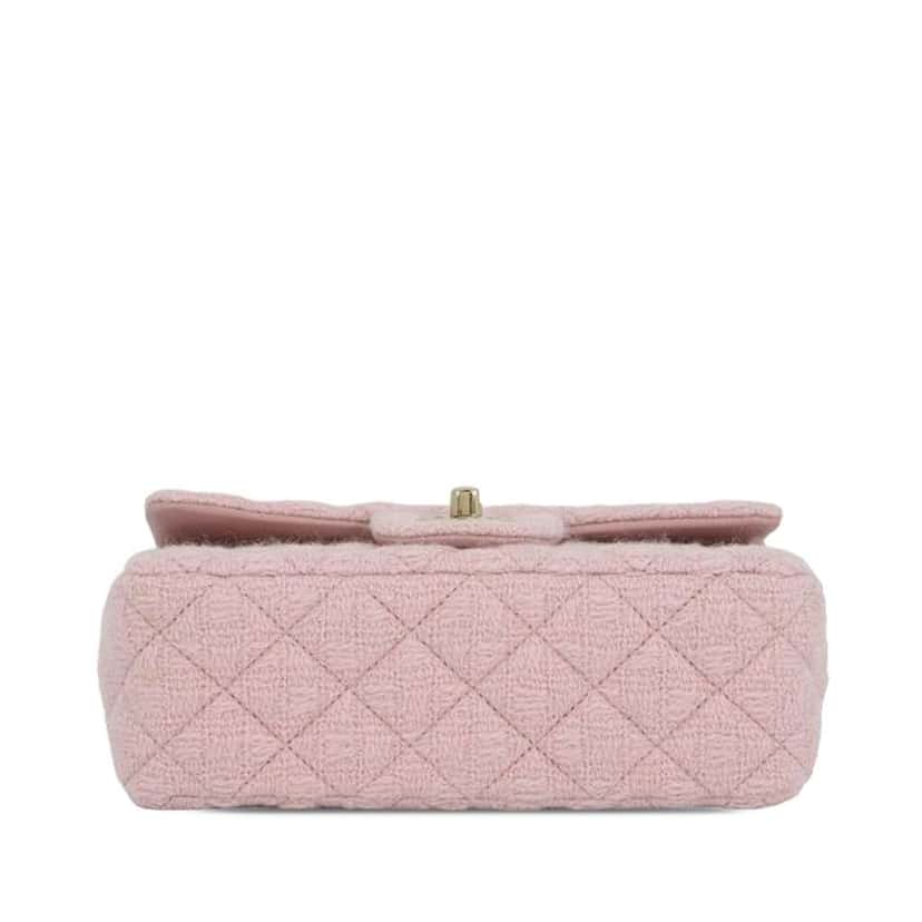 Chanel Mini Classic Rectangular Tweed Single Flap Pink Tweed Very good condition - Inside View