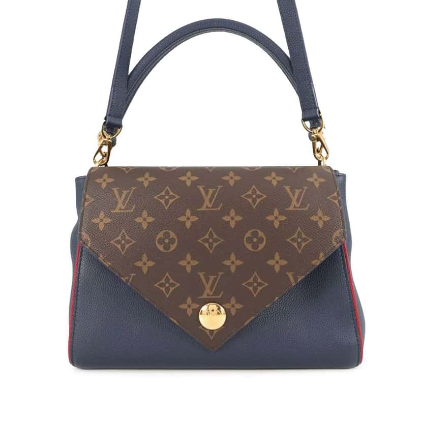 Louis Vuitton Monogram Double V Satchel Blue Leather Very good condition - Front View
