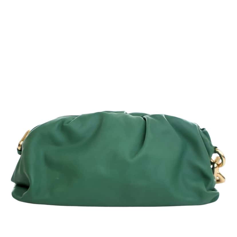 Bottega Veneta Lambskin Chain Pouch Green Leather Very good condition - Model View