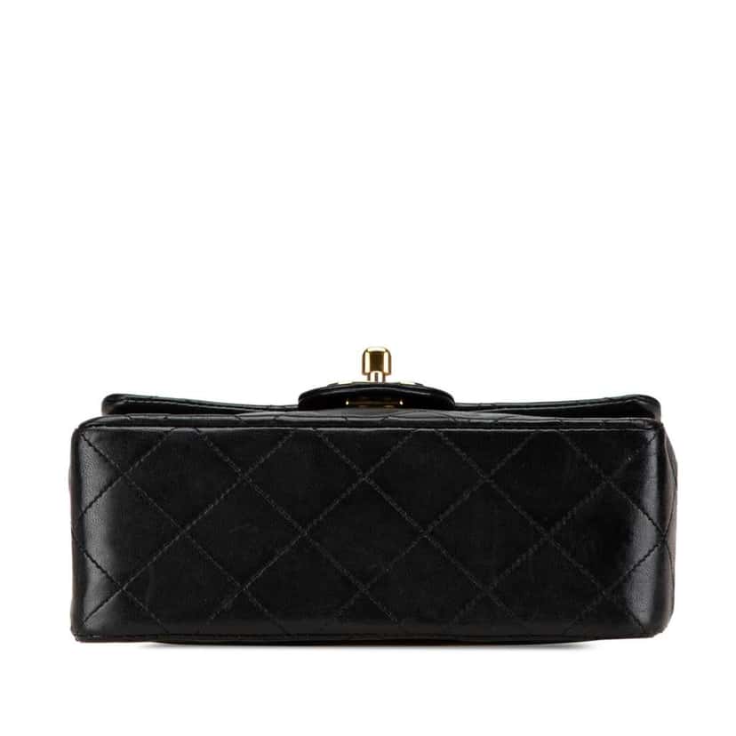 Chanel Mini Square Classic Lambskin Single Flap Black Leather Good condition - Inside View