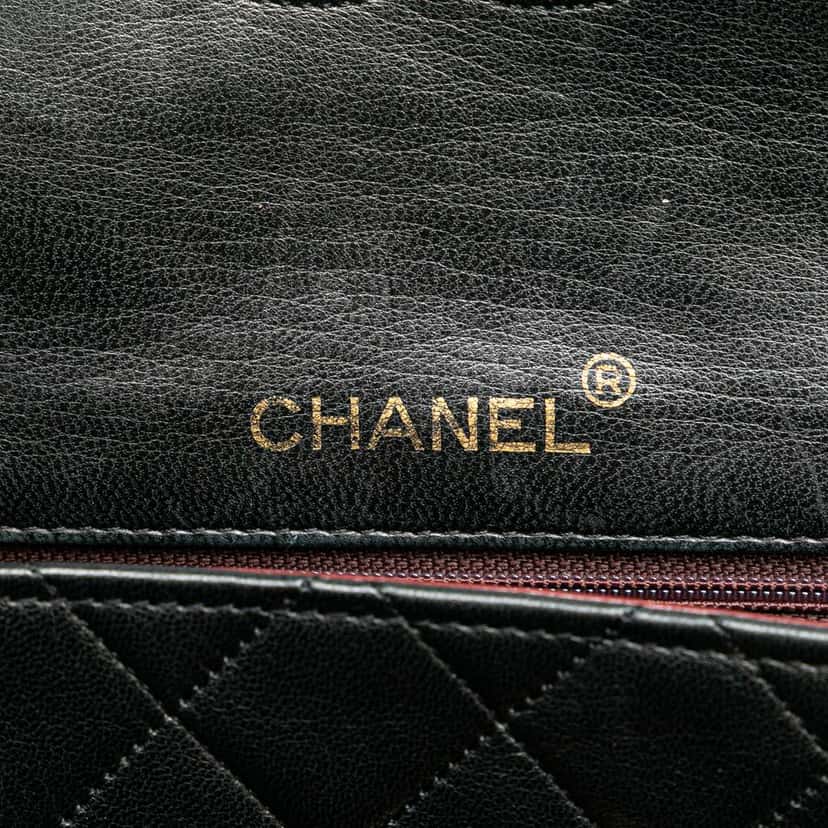 Chanel Mini Square Classic Lambskin Single Flap Black Leather Good condition - Box View