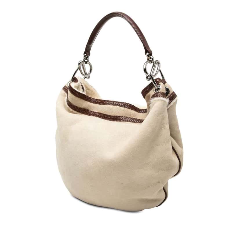 Loewe Leather Trimmed Suede Hobo Brown Leather Very good condition - Back View