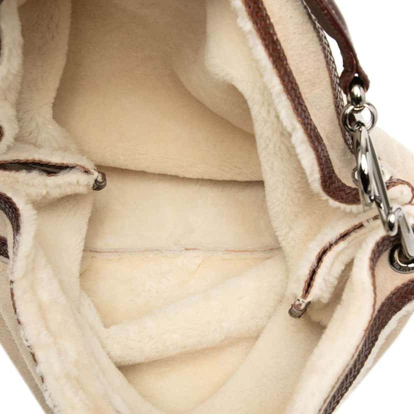 Loewe Leather Trimmed Suede Hobo Brown Leather Very good condition - Model View