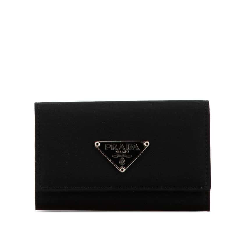Prada Tessuto Key Holder Black Very good condition - Front View