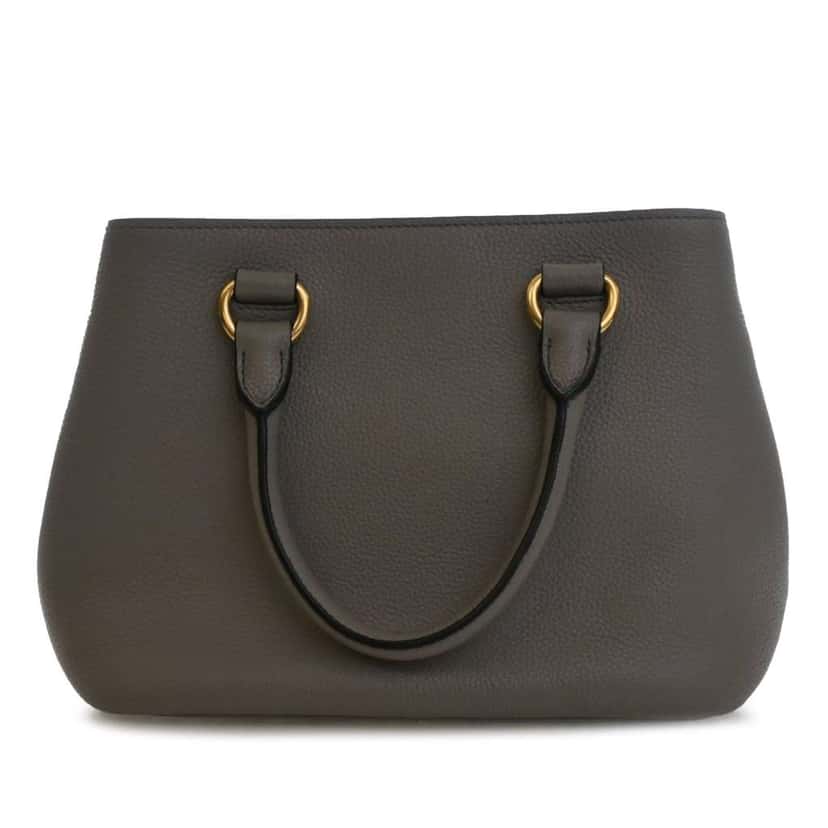 Prada Vitello Phenix Open Convertible Tote Grey Leather Good condition - Back View