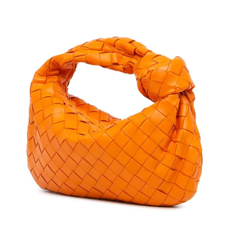 Bottega Veneta Mini Nappa Intrecciato Jodie Orange Leather Very good condition - Back View