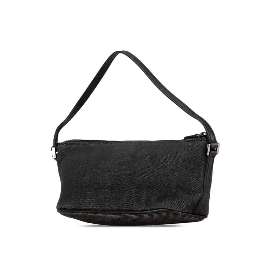 Gucci Denim Boat Shoulder Bag Black Denim Good condition - Back View