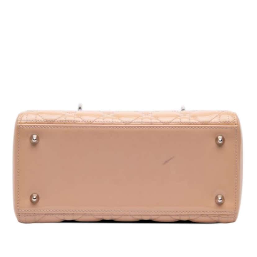 Dior Medium Patent Cannage Lady Dior Brown Leather Good condition - Inside View