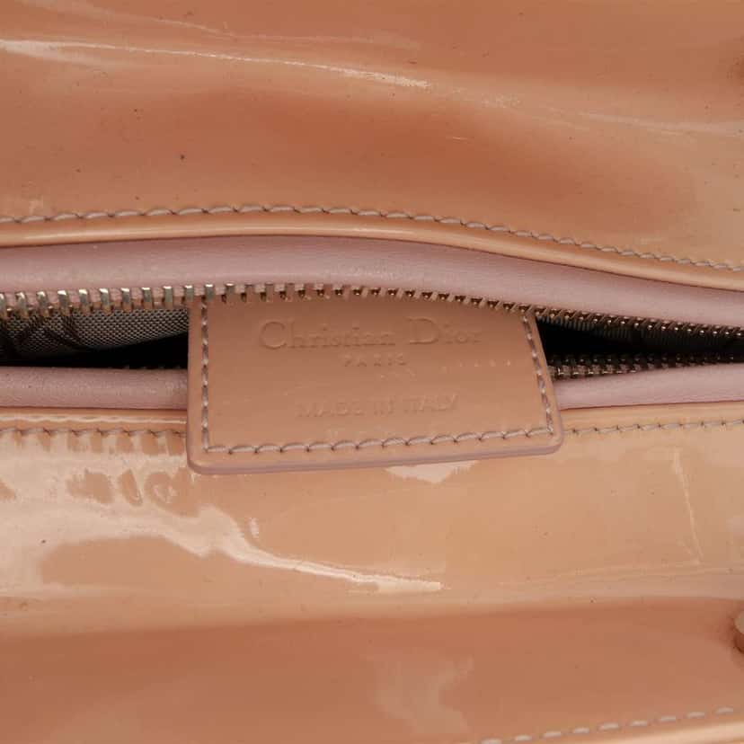 Dior Medium Patent Cannage Lady Dior Brown Leather Good condition - Box View