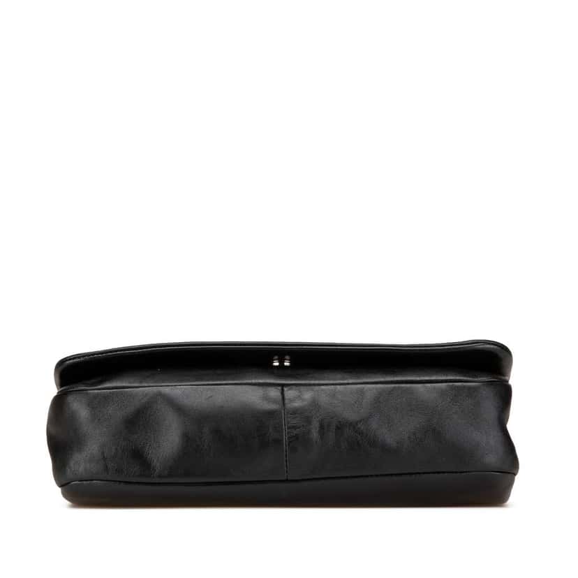 Chanel CC Studded Lambskin East West Flap Black Leather Very good condition - Inside View