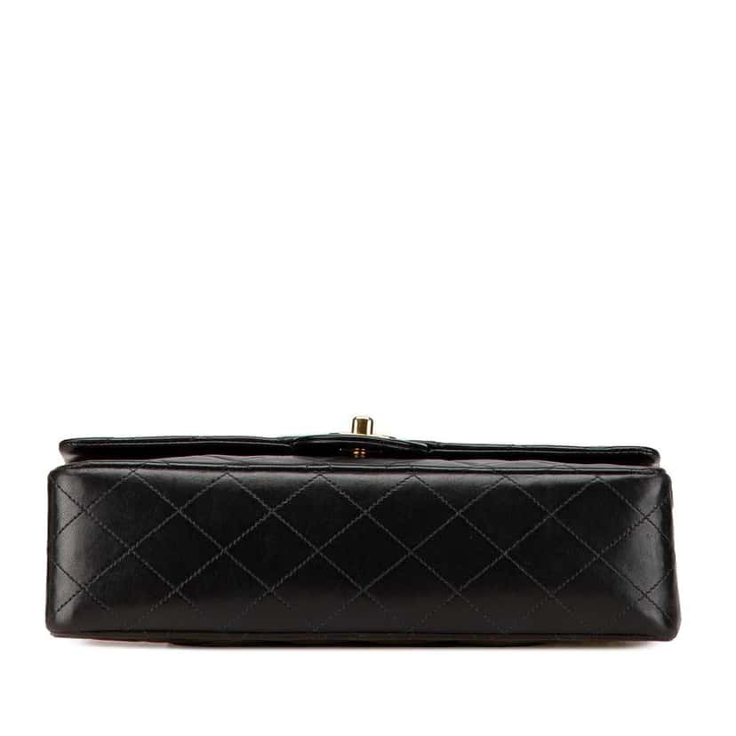 Chanel Medium Classic Lambskin Double Flap Black Leather Good condition - Inside View