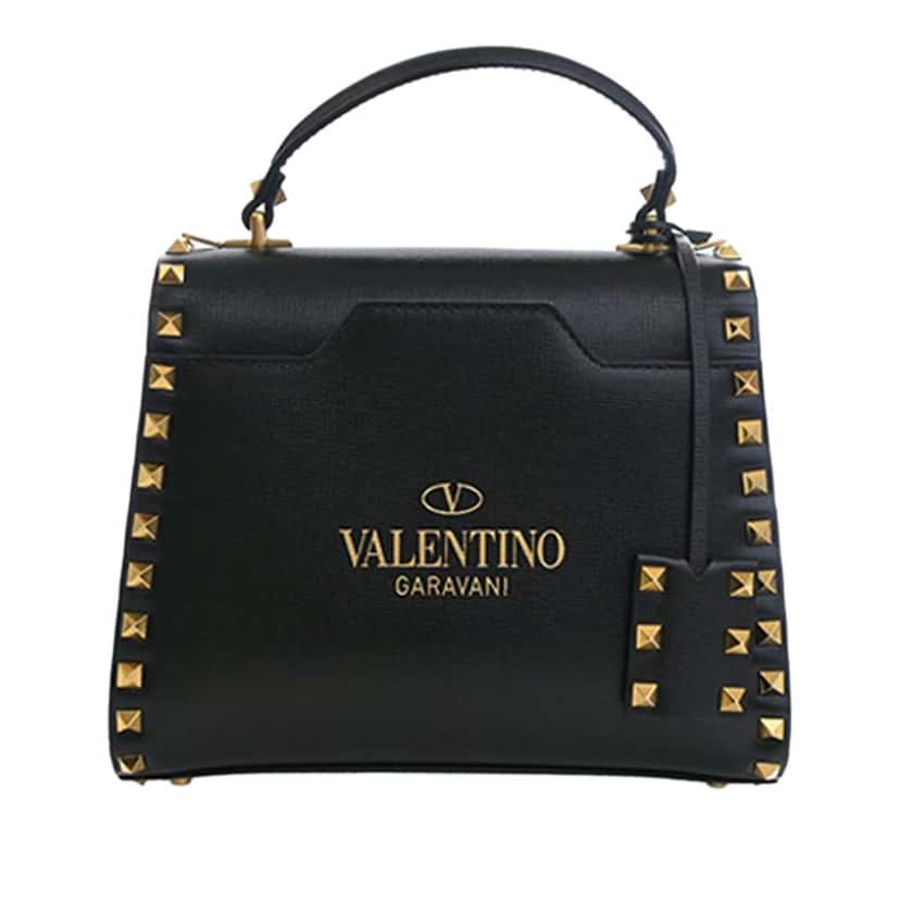 Valentino Small Leather Rockstud Alcove Top Handle Bag Black Leather Very good condition - Model View