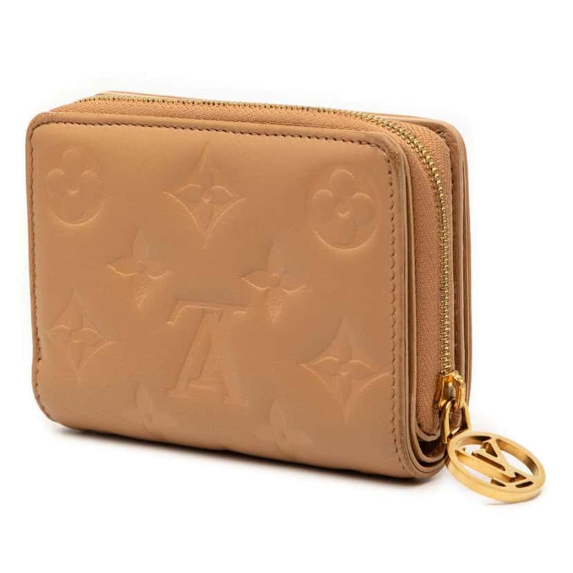 Louis Vuitton Monogram Embossed Lambskin Lou Coussin Wallet Brown Leather Very good condition - Back View