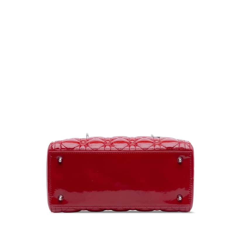 Dior Medium Patent Cannage Lady Dior Red Leather Very good condition - Inside View