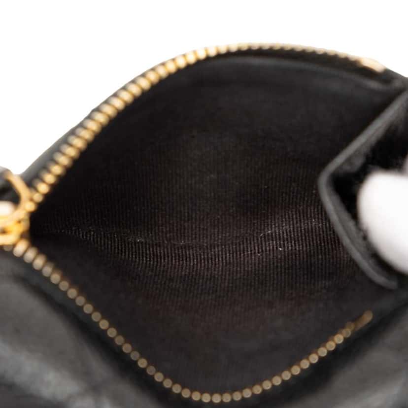 Chanel CC Quilted Caviar Trifold Wallet Black Leather Very good condition - Box View