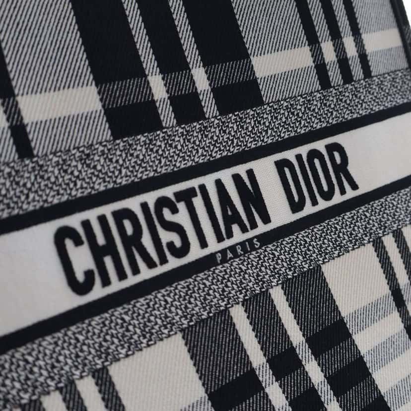 Dior Large Embroidered Canvas Check n Dior Book Tote White Canvas Very good condition - Box View