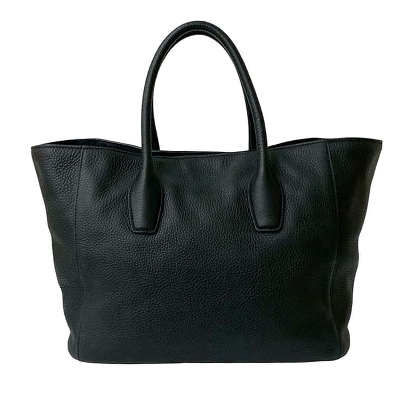 Prada Vitello Daino Open Convertible Tote Black Leather Good condition - Back View