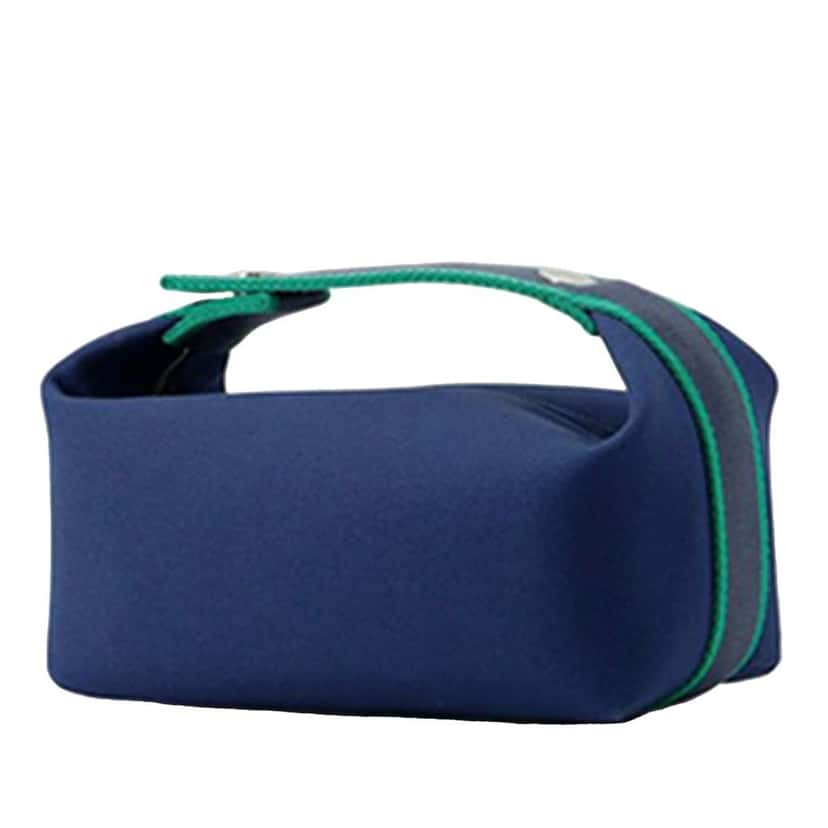 Hermès Small Toile Bride A Brac Case Blue Canvas Good condition - Back View