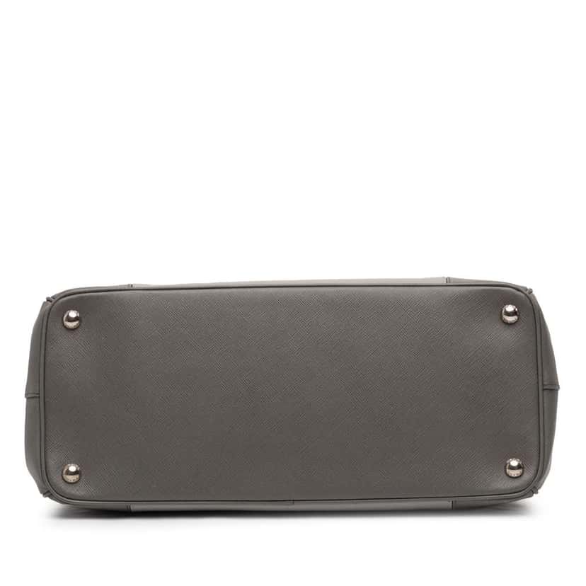 Prada Large Bicolor Saffiano Lux Galleria Double Zip Satchel Grey Leather Good condition - Inside View