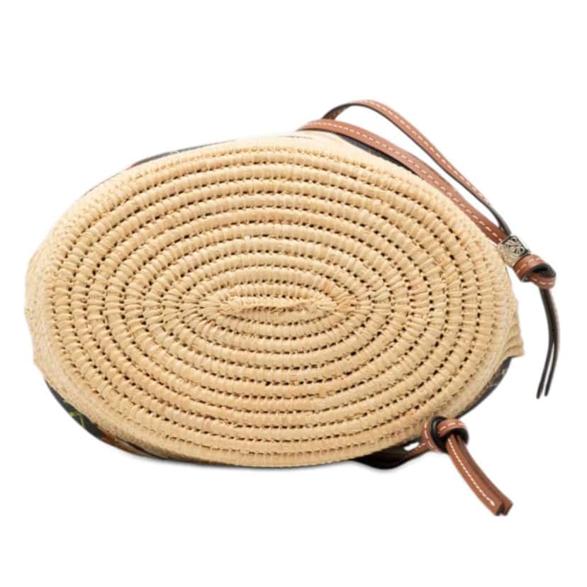 Loewe Paulas Ibiza Small Canvas Mermaid Print Balloon Drawstring Bucket Bag Grey Canvas Good condition - Inside View