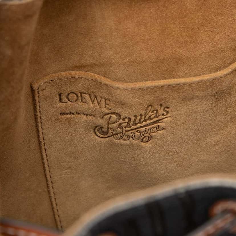 Loewe Paulas Ibiza Small Canvas Mermaid Print Balloon Drawstring Bucket Bag Grey Canvas Good condition - Box View