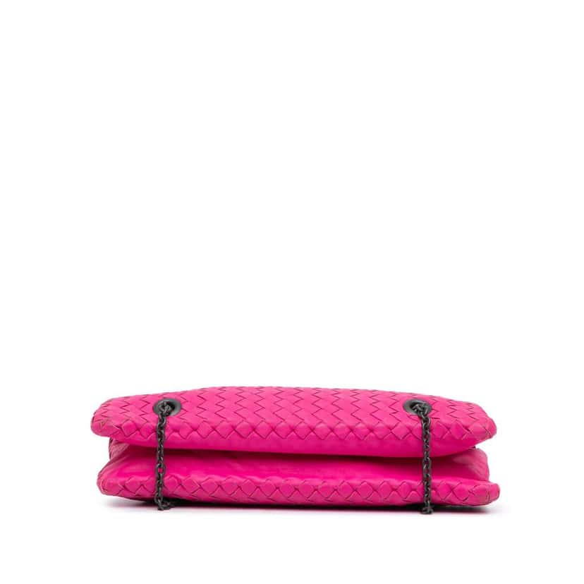 Bottega Veneta Nappa Intrecciato Duo Shoulder Bag Pink Leather Good condition - Inside View
