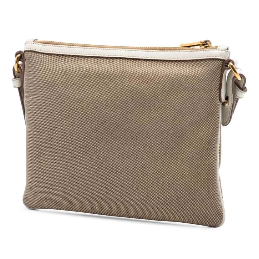 Prada Canvas Canapa Logo Bow Crossbody Brown Canvas Very good condition - Back View