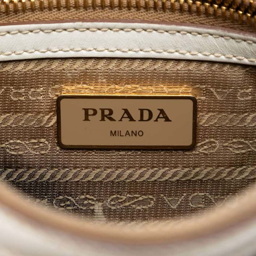 Prada Canvas Canapa Logo Bow Crossbody Brown Canvas Very good condition - Box View