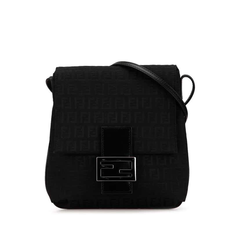 Fendi Zucchino Canvas Crossbody Black Canvas Very good condition - Front View