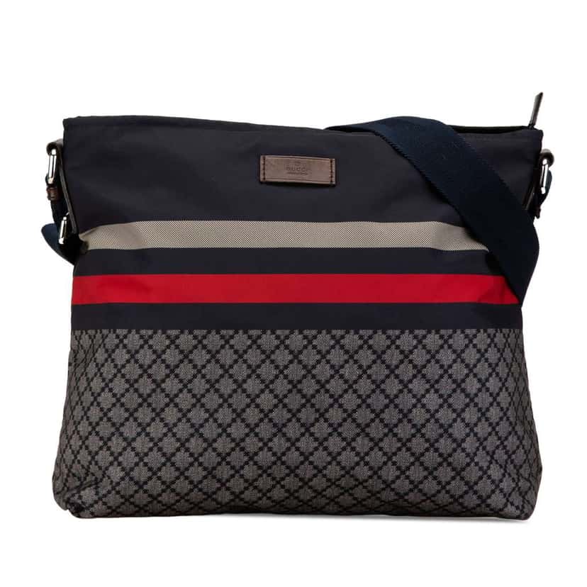 Gucci Diamante Nylon Web Crossbody Blue Very good condition - Front View