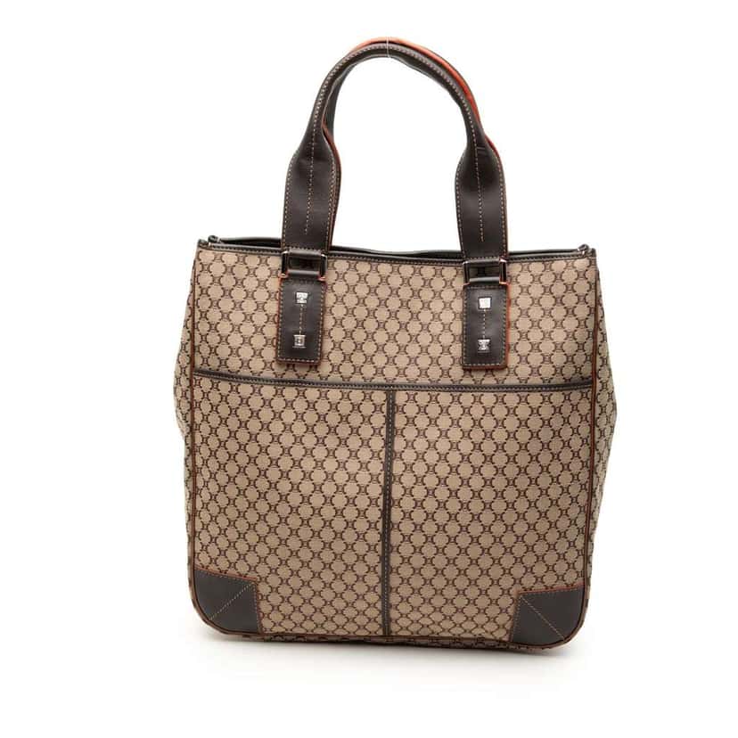 Celine Macadam Canvas Tote Brown Canvas Very good condition - Front View