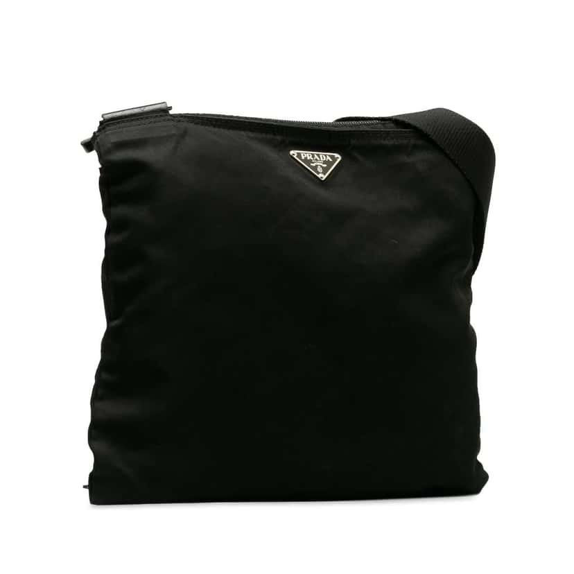 Prada Tessuto Zip Top Crossbody Black Good condition - Back View