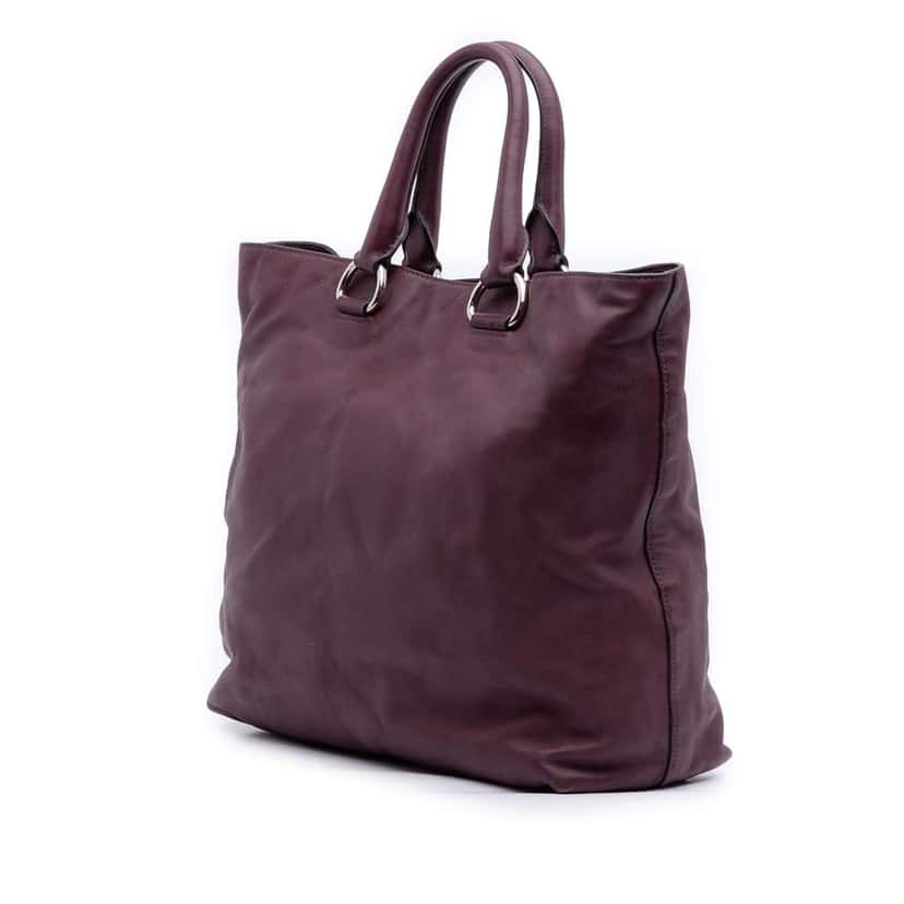 Prada Soft Calf Convertible Shopper Tote Red Leather Good condition - Back View