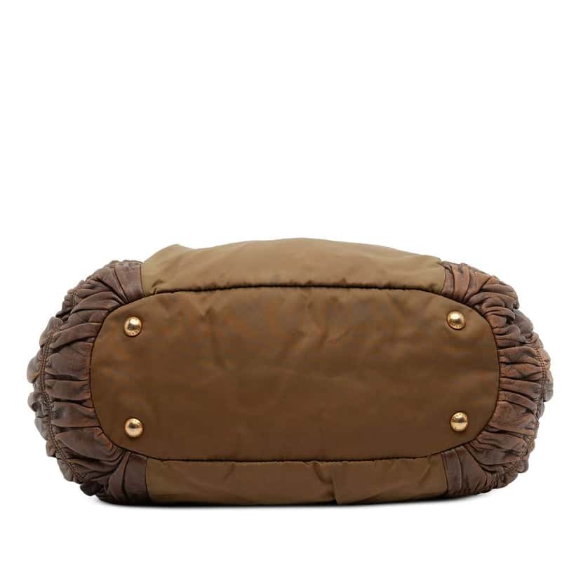 Prada Tessuto and Nappa Gaufre Tote Brown Good condition - Inside View