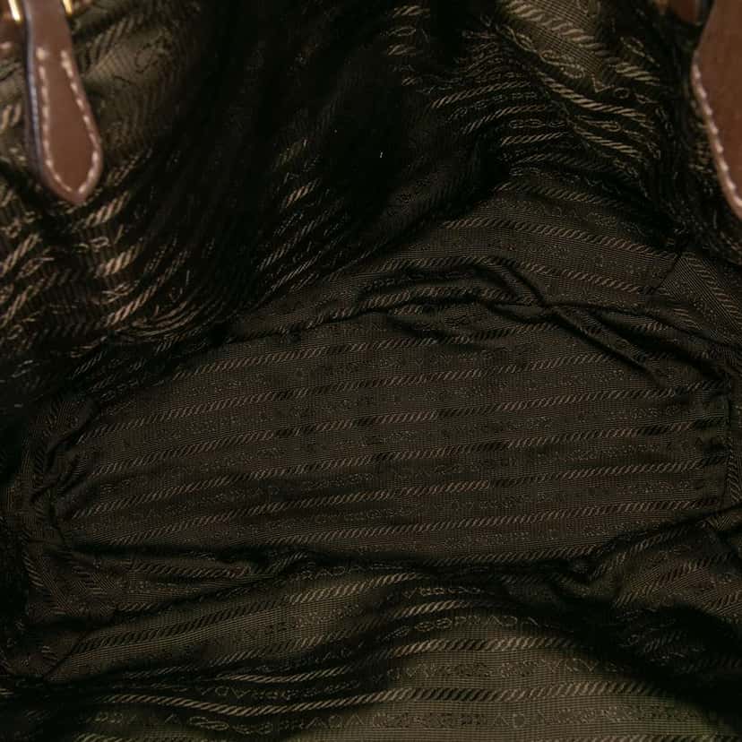 Prada Tessuto and Nappa Gaufre Tote Brown Good condition - Model View