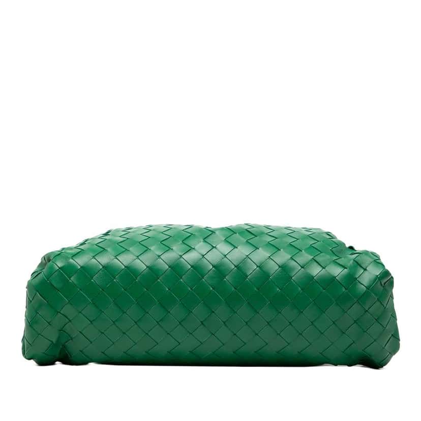 Bottega Veneta Nappa Intrecciato The Pouch Green Leather Good condition - Inside View
