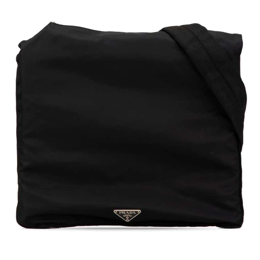 Prada Tessuto Zip Top Crossbody Black Good condition - Front View