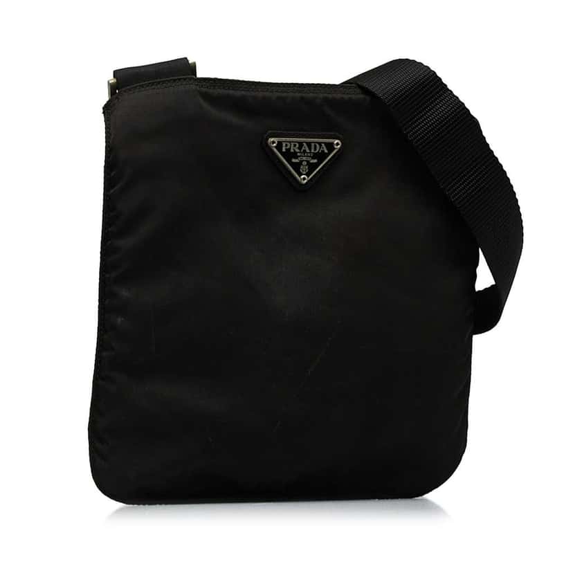 Prada Tessuto Zip Top Crossbody Black Good condition - Back View