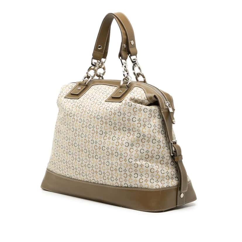 Celine C Macadam Canvas Handbag Brown Canvas Good condition - Back View