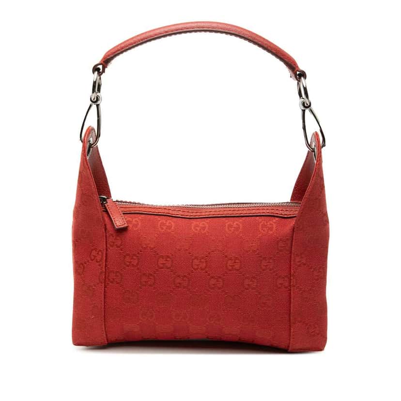 Gucci GG Canvas Shoulder Bag Red Canvas Good condition - Front View