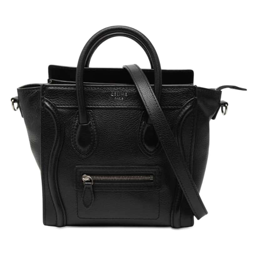 Celine Nano Leather Luggage Tote Black Leather Very good condition - Front View