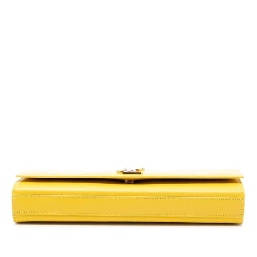 Saint Laurent Leather Monogram Cassandre Clutch Yellow Leather Good condition - Inside View
