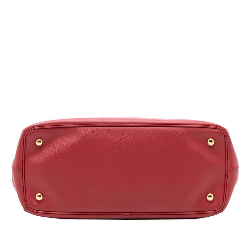 Prada Large Saffiano Lux Galleria Double Zip Satchel Red Leather Good condition - Inside View