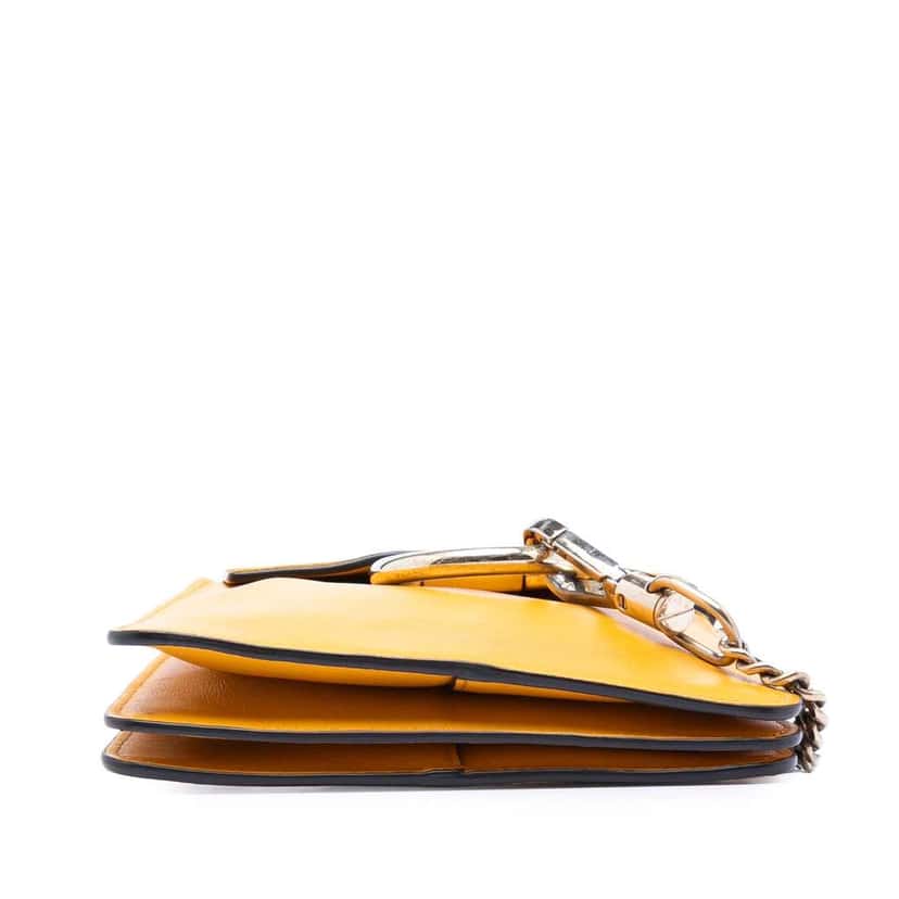 Chloé Mini Calfskin and Suede Faye Bracelet Bag Yellow Leather Very good condition - Inside View