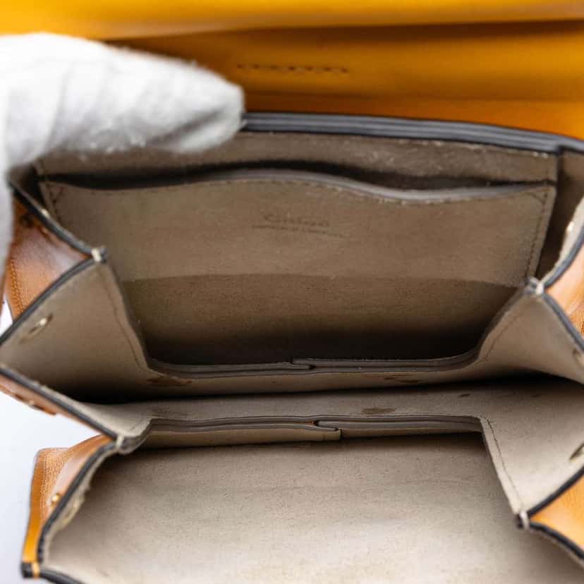 Chloé Mini Calfskin and Suede Faye Bracelet Bag Yellow Leather Very good condition - Model View