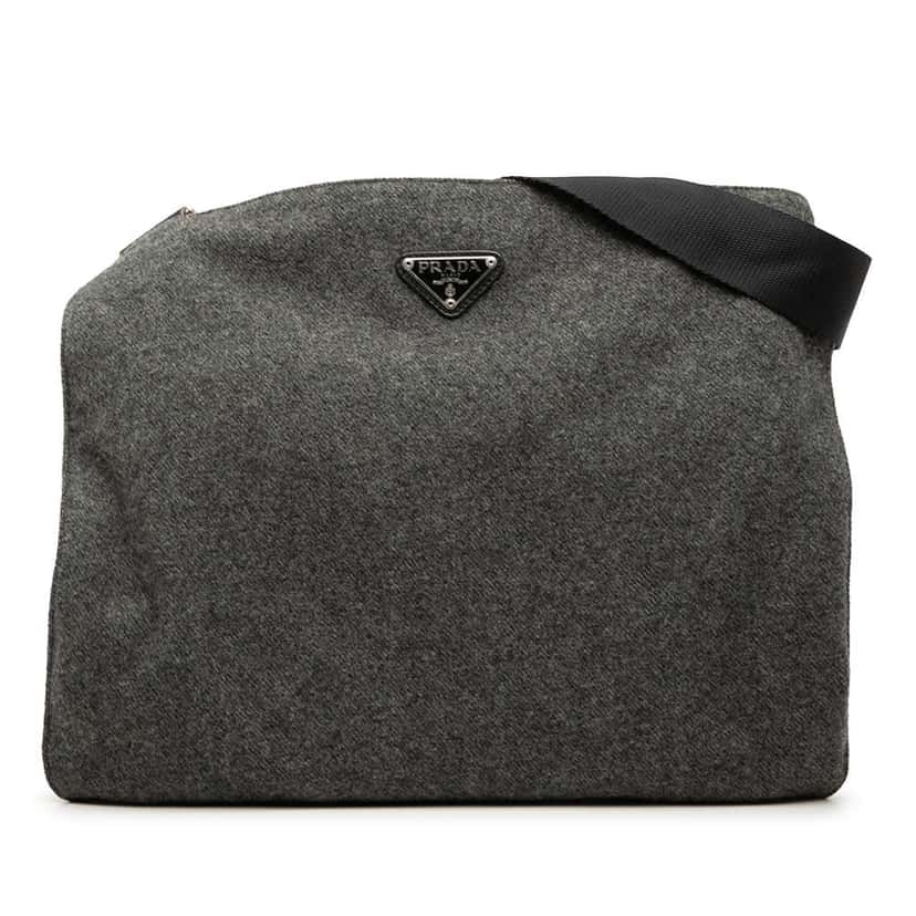 Prada Wool Crossbody Grey Wool Good condition - Front View