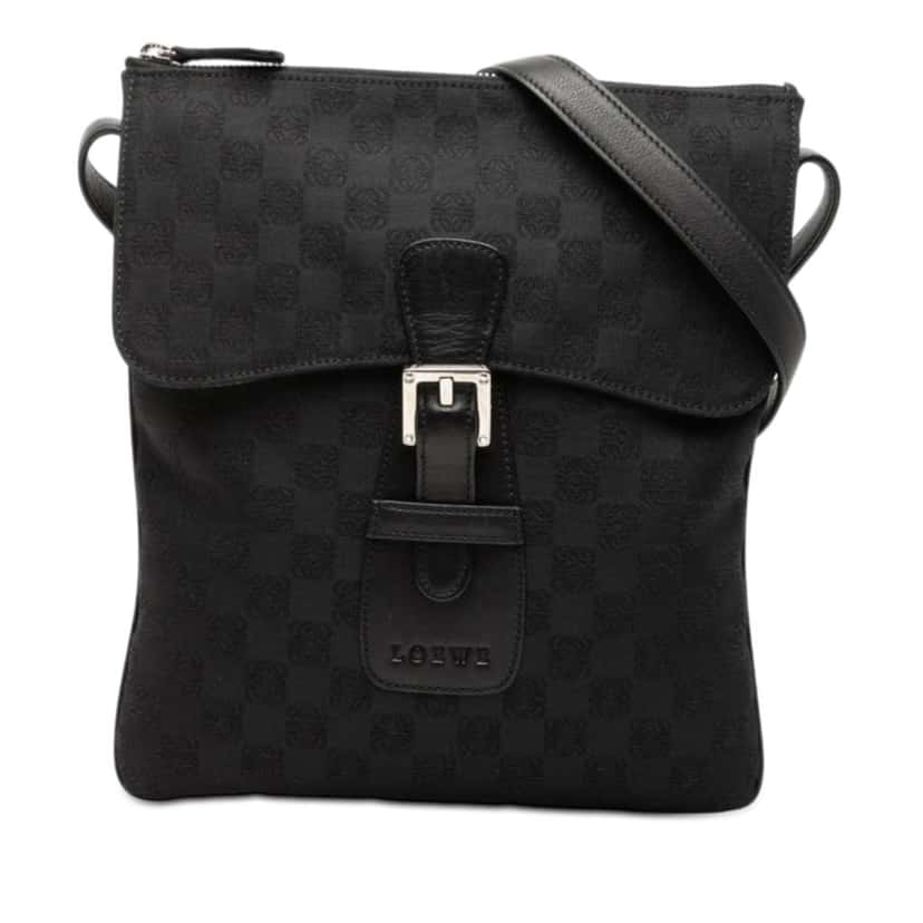 Loewe Anagram Canvas Crossbody Black Canvas Good condition - Front View